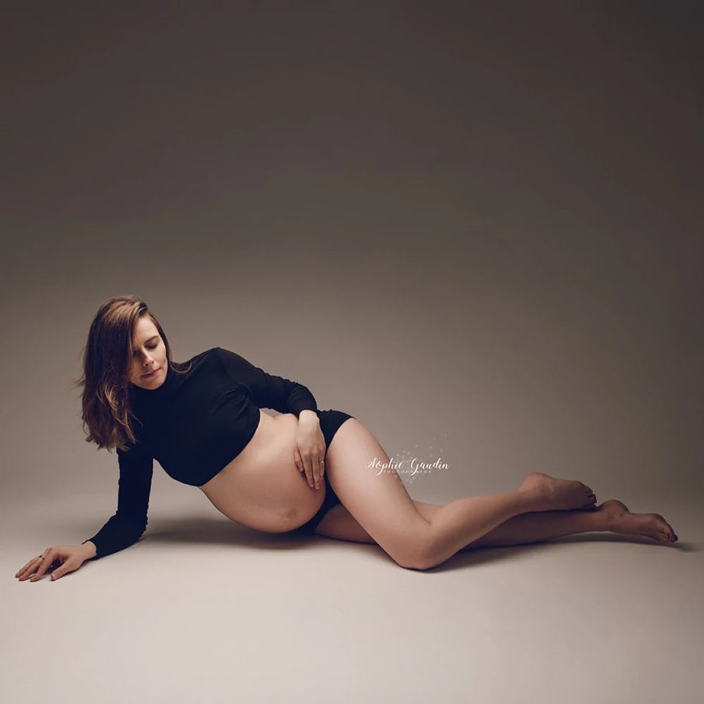 Maternity Photography Props Clothing Stretch Cotton Short T-Shirt Set Underwear Clothes For Taking Photos Of Pregnant Women