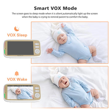 5'' Wireless Baby Monitor Camera 3X Zoom Pan Tilt Video Audio Support Feelbaby Phone APP and LCD Monitor Dual Control BabySitter