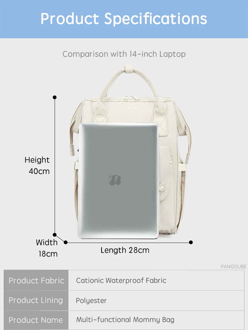 Baby Nappy Bag with 2pcs Stroller Hooks Mummy Bag Backpack Waterproof Outdoor Travel Mommy Maternity Bag for Baby Stuff