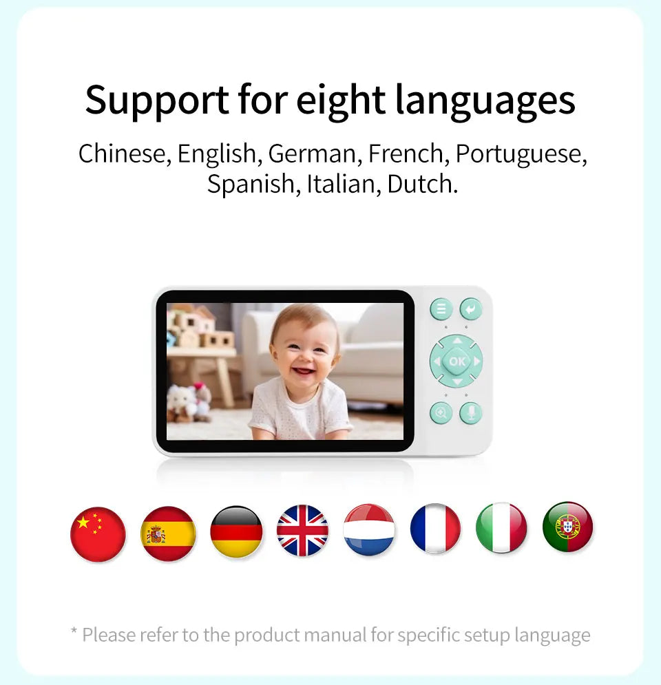 Baby monitor can be connected to mobile phone 5 "Tuya smart WiFi remote video surveillance intercom sound detection camera 1080P