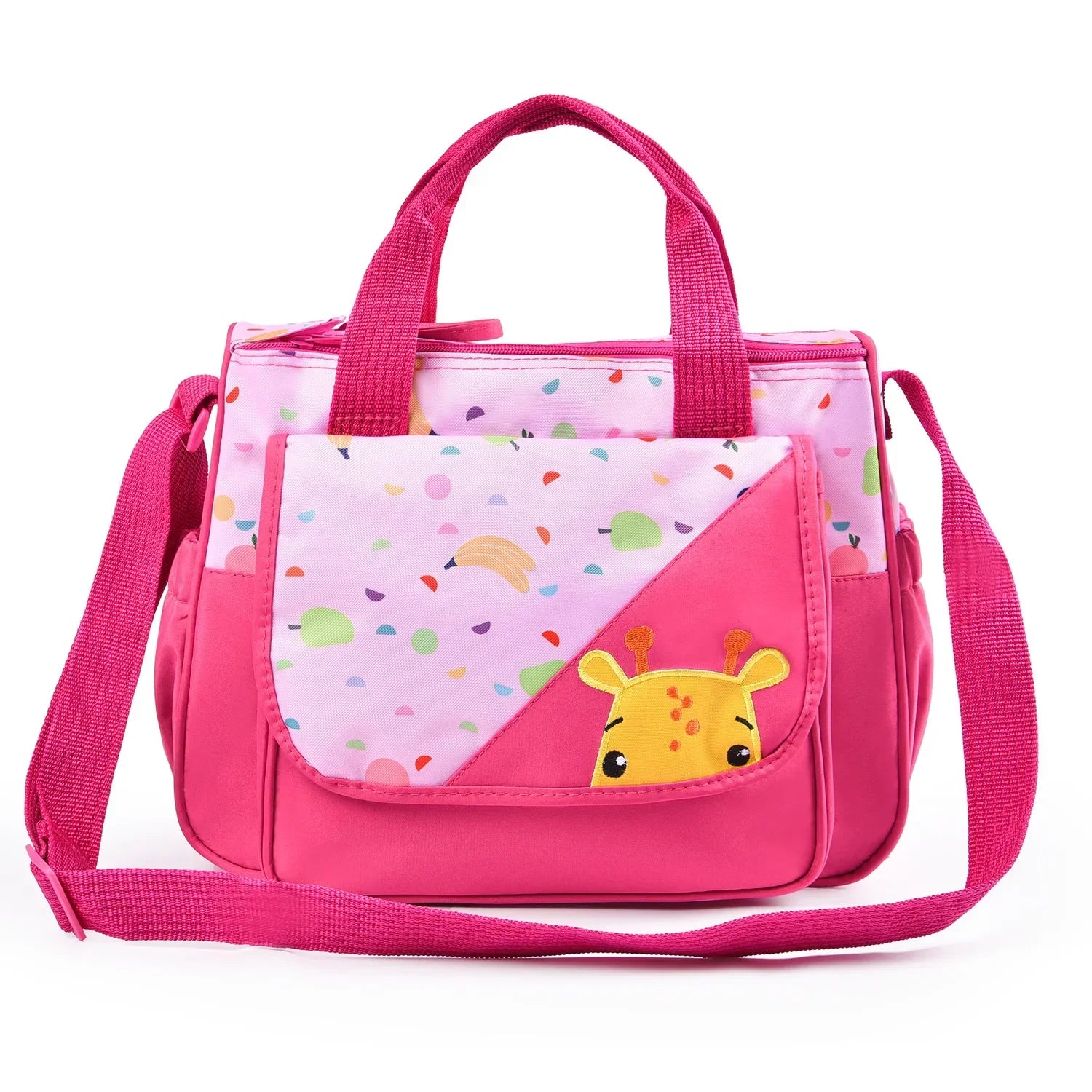 New Multifunctional Mommy Bag (5-Piece Set) - Cute Animal Printed Large Capacity Maternity Baby Diaper Bag Suitable for Travel