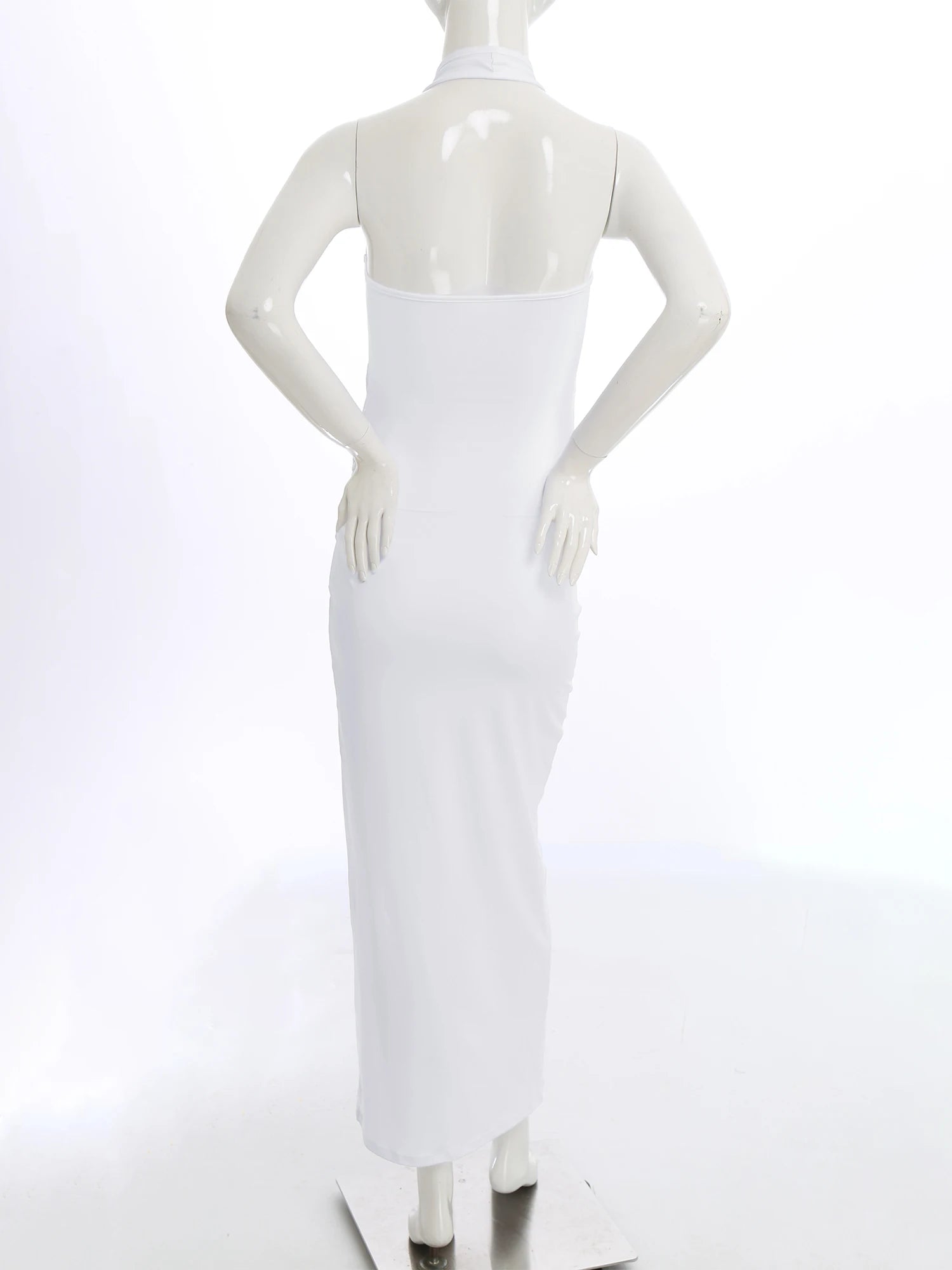 Maternity Photography Dress Halter Sleeveless Cutout Slit Floor-length Pregnant Dresses for Baby Shower Birthday Wedding Party