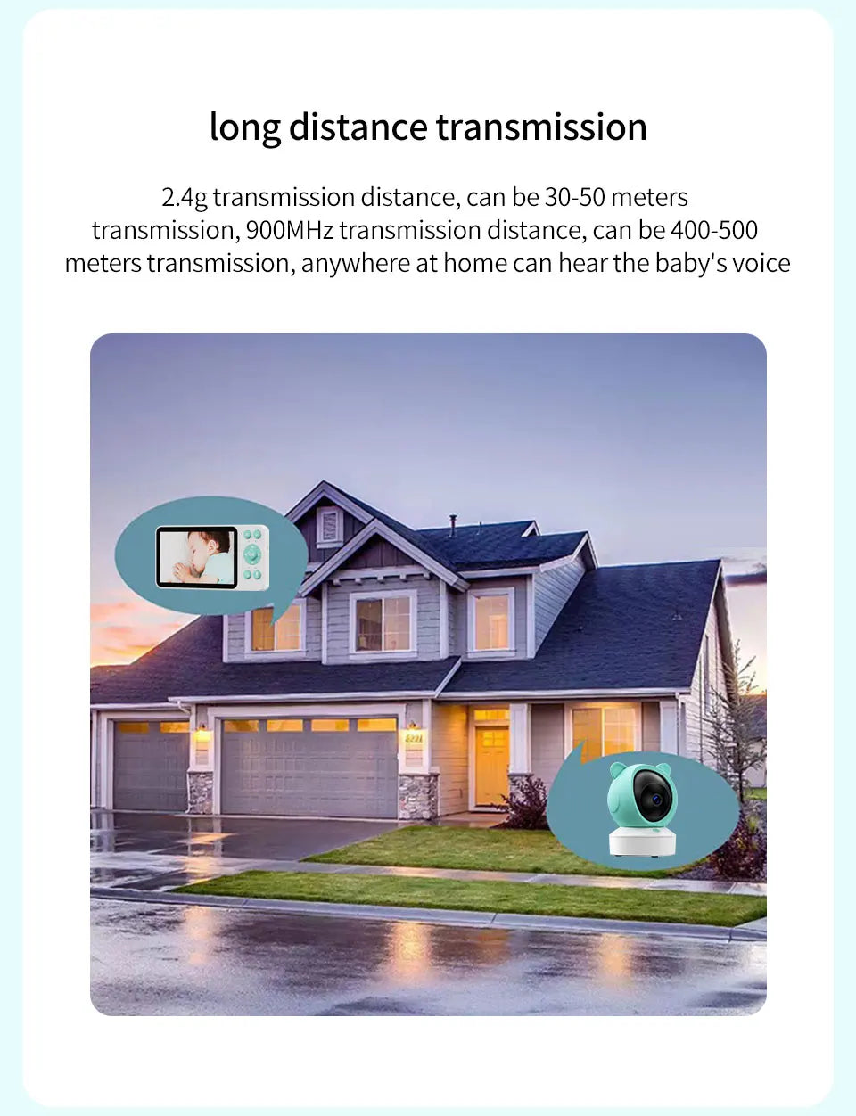 Baby monitor can be connected to mobile phone 5 "Tuya smart WiFi remote video surveillance intercom sound detection camera 1080P