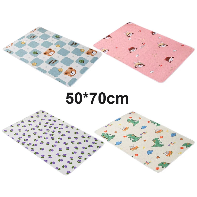 Waterproof Newborn Changing Mat Bear Baby Changing Pad for Crib Stroller Portable Infant Toddler Baby Diaper Changer 50*70cm