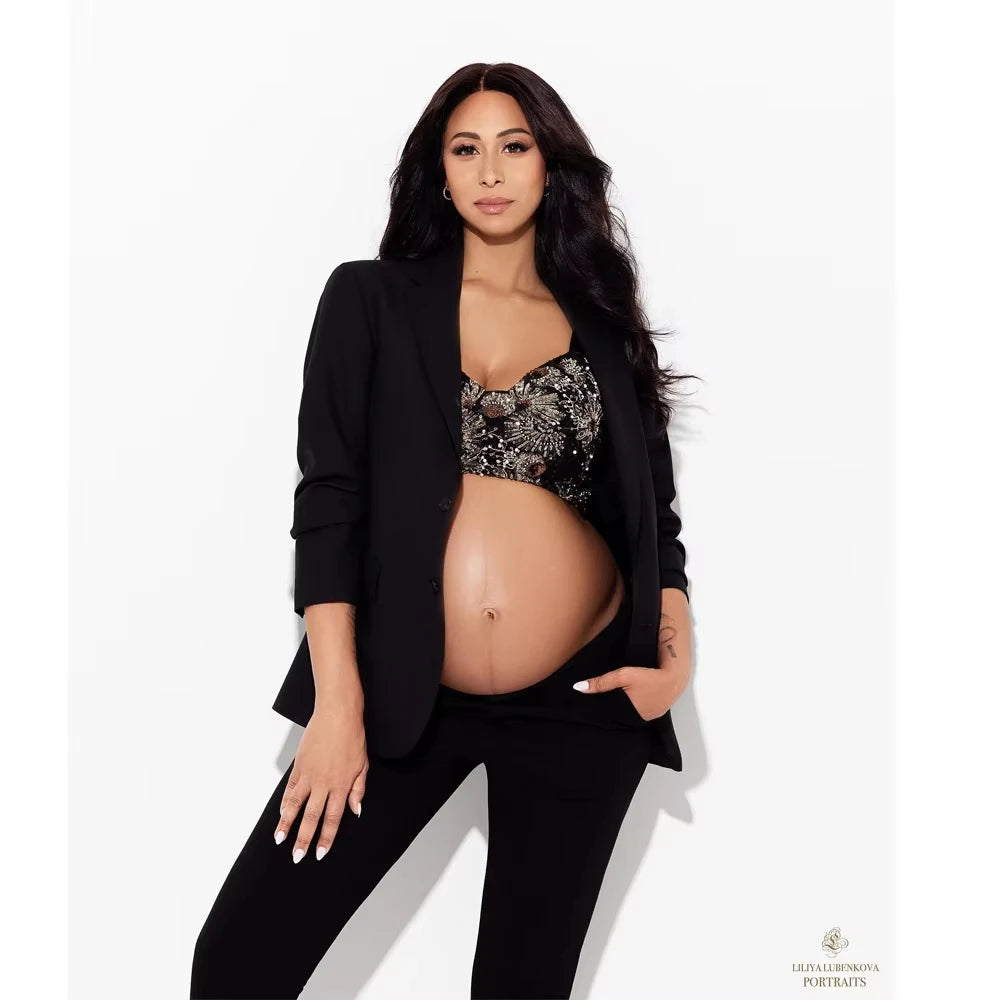 Maternity PhotoShoot Suit Adjustable Set Pregnancy Gown for Studio Photography for Baby shower pregnant woman