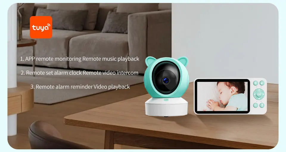 Baby monitor can be connected to mobile phone 5 "Tuya smart WiFi remote video surveillance intercom sound detection camera 1080P