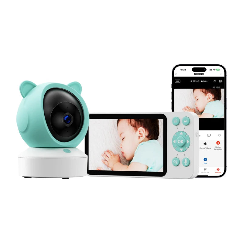 Baby monitor can be connected to mobile phone 5 "Tuya smart WiFi remote video surveillance intercom sound detection camera 1080P