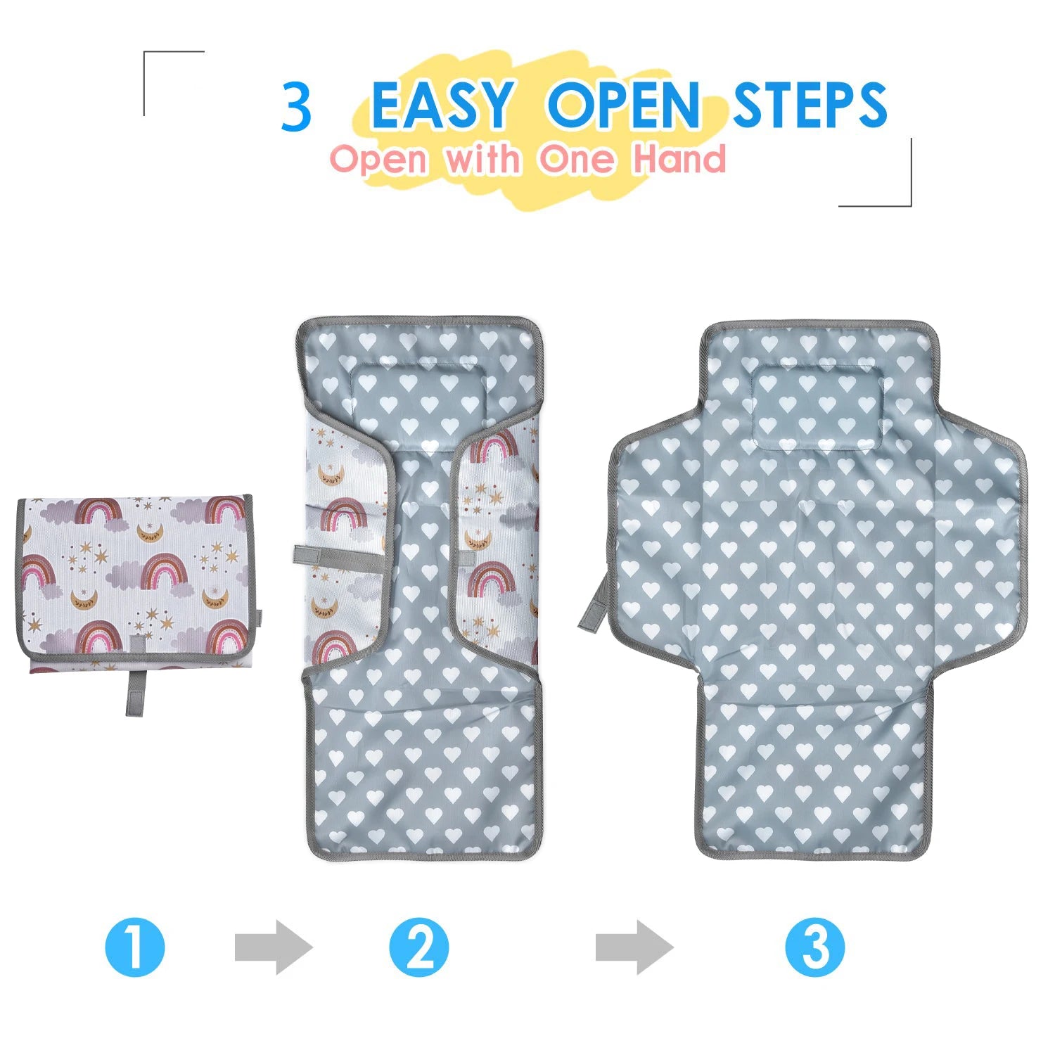 Portable Diaper Changing Pad - Waterproof Foldable Baby Changing Mat - Travel Diaper Change Mat - Lightweight Changing Pads