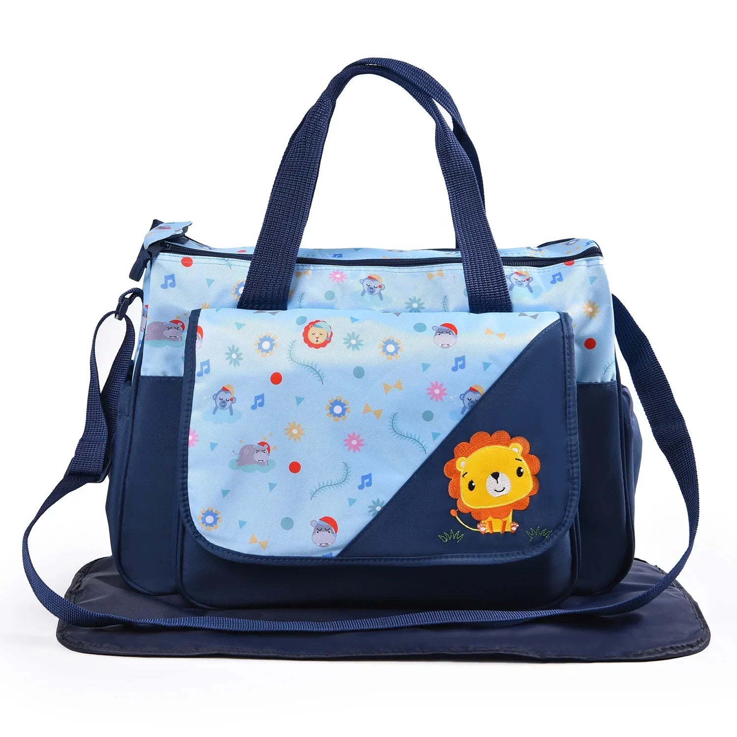 New Multifunctional Mommy Bag (5-Piece Set) - Cute Animal Printed Large Capacity Maternity Baby Diaper Bag Suitable for Travel