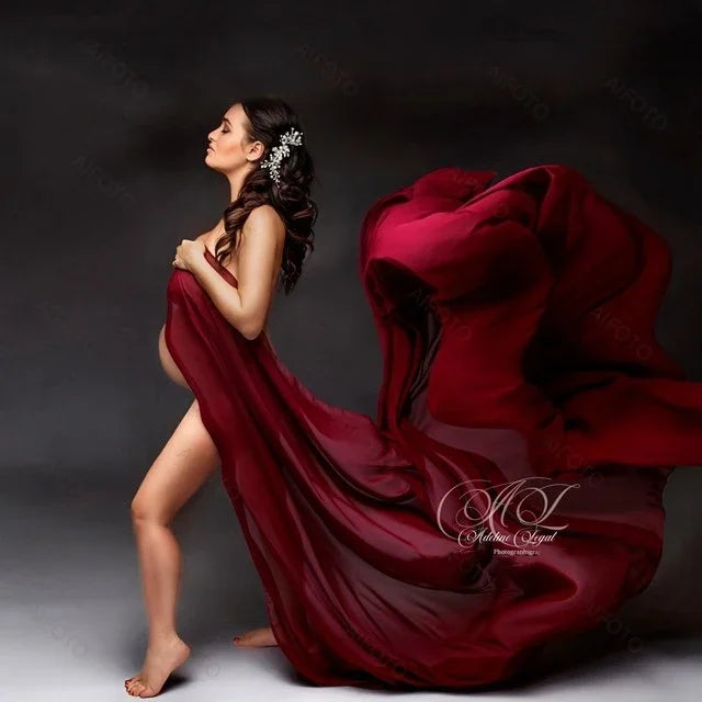 Maternity Photography Props DIY Cloak Dress Chiffon Fabric Simple Modeling Studio Photo Background Long Flying Dress for Photos