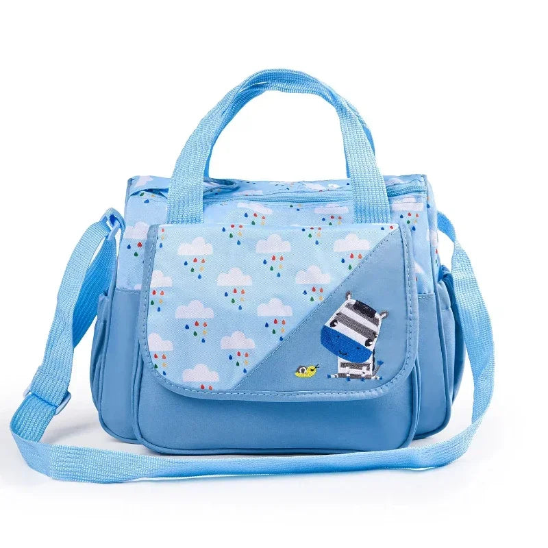 New Multifunctional Mommy Bag (5-Piece Set) - Cute Animal Printed Large Capacity Maternity Baby Diaper Bag Suitable for Travel