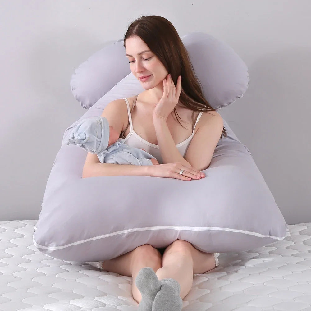 Maternity Pillow Pure Cotton Cover U-Type for Pregnancy Women