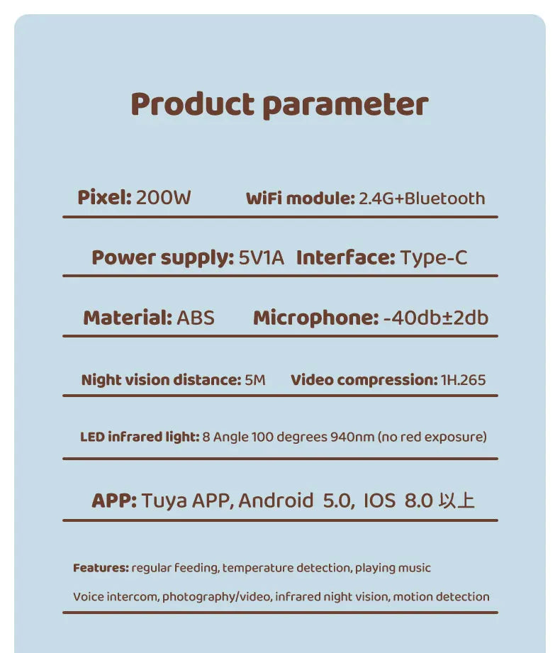 Baby Monitor Graffiti APPWiFi Infrared Night Vision Security Remote Control Sound Temperature Detection Baby Smart Home Camera
