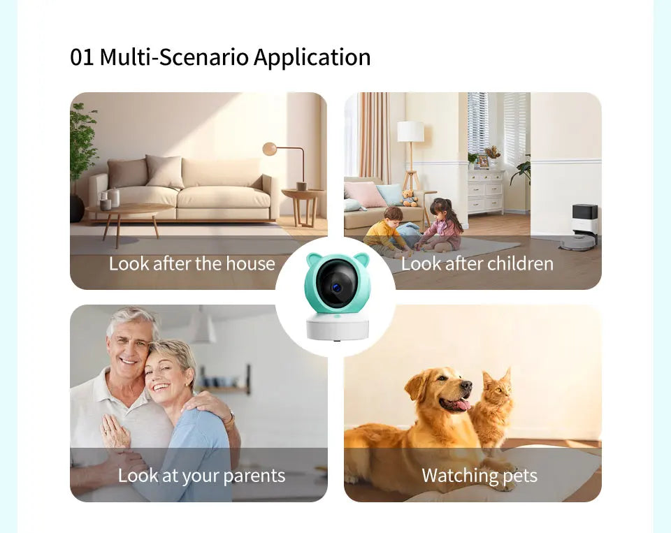 Baby monitor can be connected to mobile phone 5 "Tuya smart WiFi remote video surveillance intercom sound detection camera 1080P