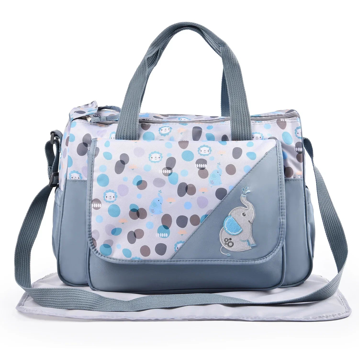 New Multifunctional Mommy Bag (5-Piece Set) - Cute Animal Printed Large Capacity Maternity Baby Diaper Bag Suitable for Travel