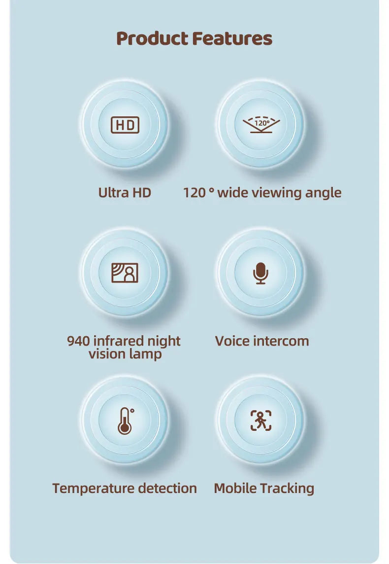 Baby Monitor Graffiti APPWiFi Infrared Night Vision Security Remote Control Sound Temperature Detection Baby Smart Home Camera