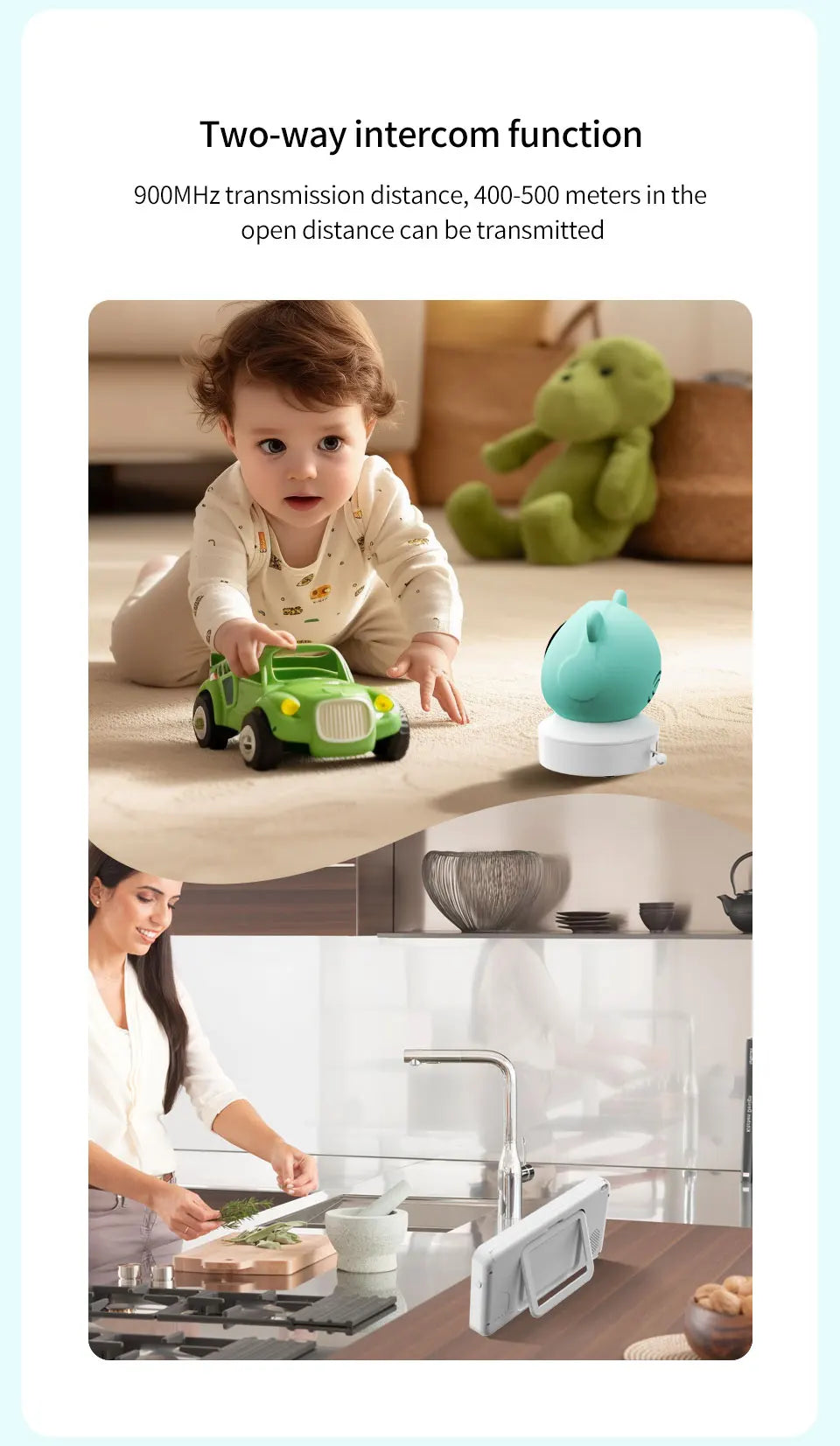 Baby monitor can be connected to mobile phone 5 "Tuya smart WiFi remote video surveillance intercom sound detection camera 1080P