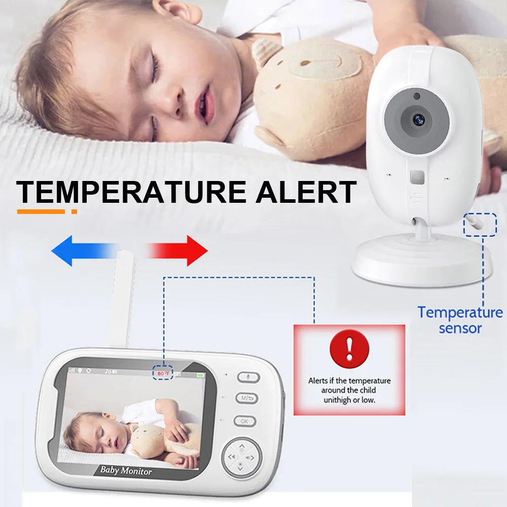 Baby Monitor With Camera  LCD Electronic Babysitter Wireless 2 Way Audio Talk Video Baby Nanny Device Upgraded Caregiver