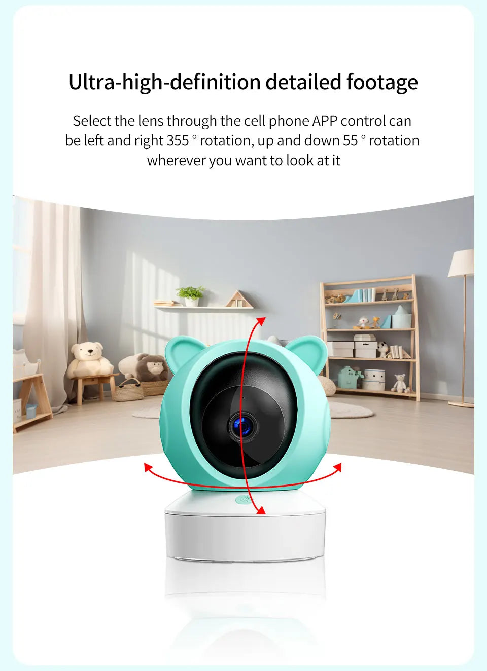 Baby monitor can be connected to mobile phone 5 "Tuya smart WiFi remote video surveillance intercom sound detection camera 1080P
