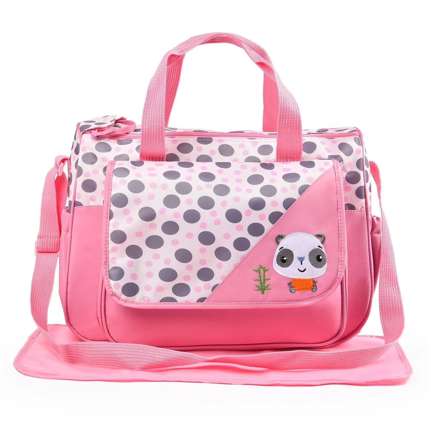 New Multifunctional Mommy Bag (5-Piece Set) - Cute Animal Printed Large Capacity Maternity Baby Diaper Bag Suitable for Travel