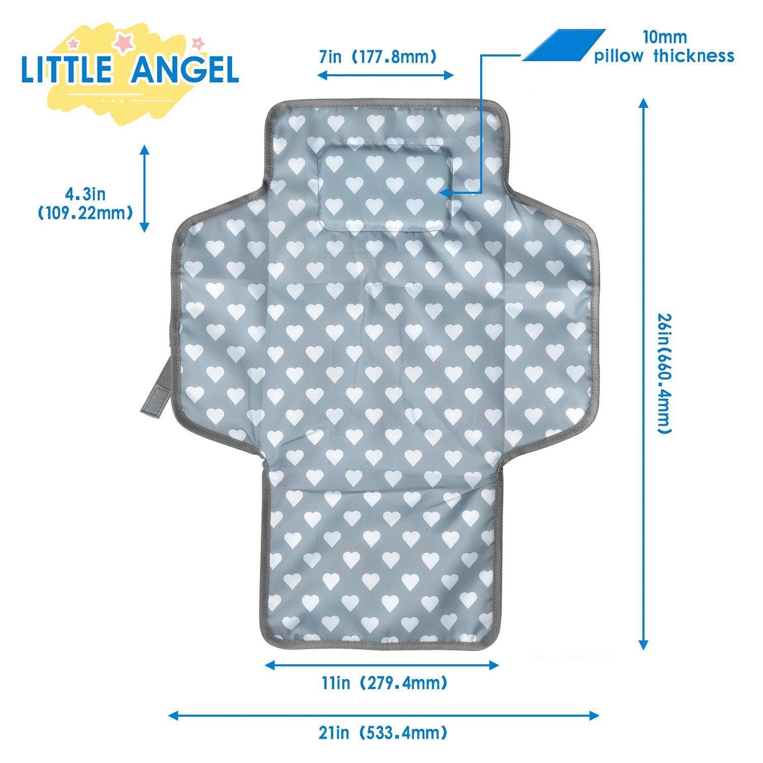 Portable Diaper Changing Pad - Waterproof Foldable Baby Changing Mat - Travel Diaper Change Mat - Lightweight Changing Pads