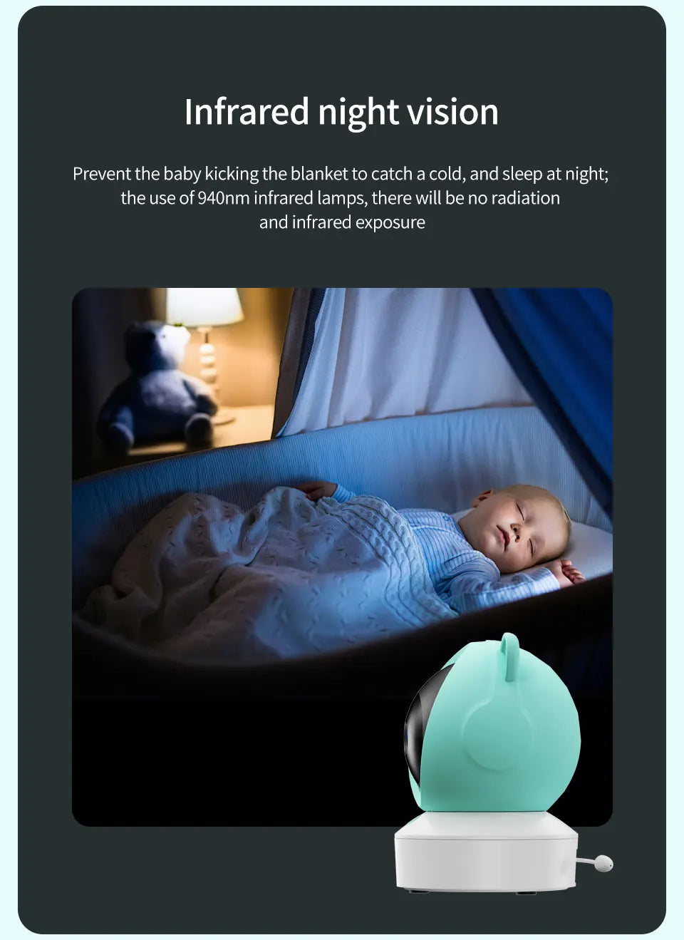 Baby monitor can be connected to mobile phone 5 "Tuya smart WiFi remote video surveillance intercom sound detection camera 1080P