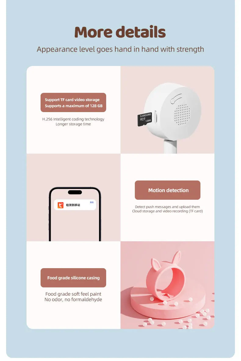 Baby Monitor Graffiti APPWiFi Infrared Night Vision Security Remote Control Sound Temperature Detection Baby Smart Home Camera