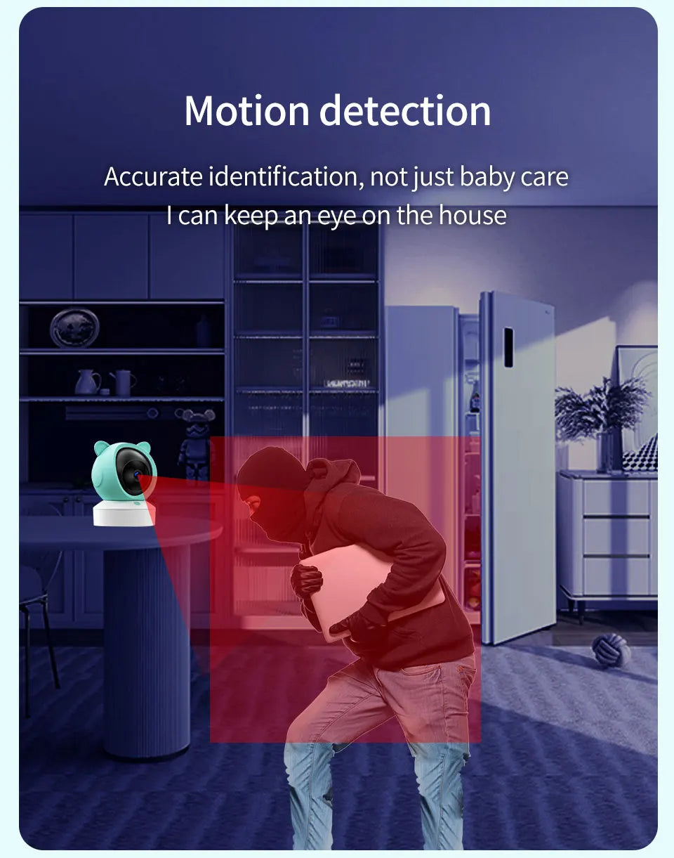 Baby monitor can be connected to mobile phone 5 "Tuya smart WiFi remote video surveillance intercom sound detection camera 1080P