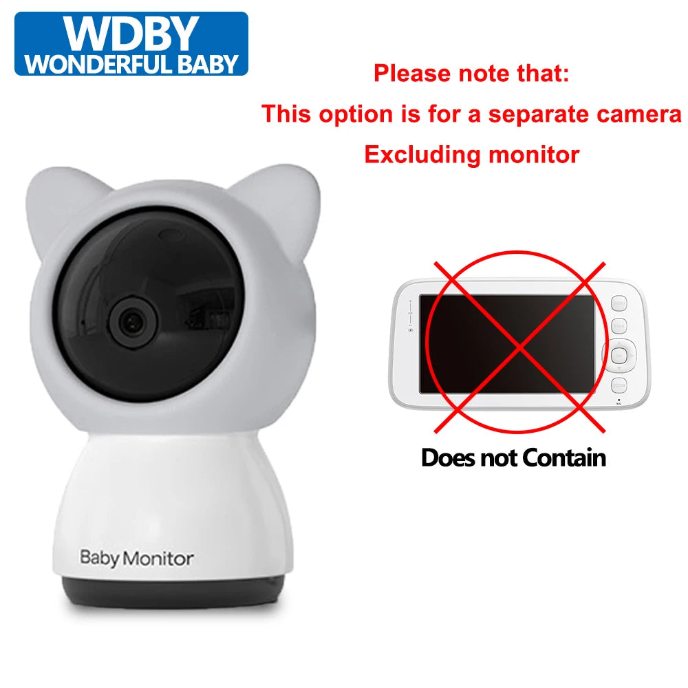 5" Baby Monitor Camera IR Night Vision 360° Rotation with Phone App Motion Monitoring Auto Tracking Bebe Nanny Built in Battery