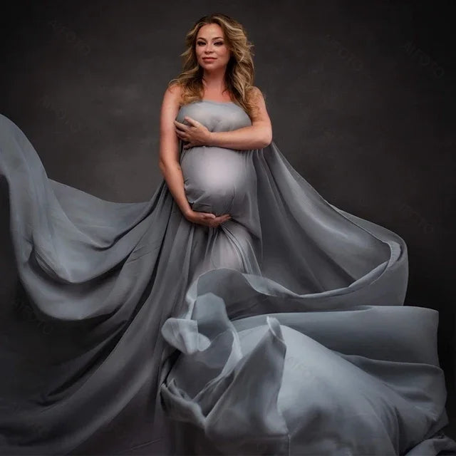 Maternity Photography Props DIY Cloak Dress Chiffon Fabric Simple Modeling Studio Photo Background Long Flying Dress for Photos