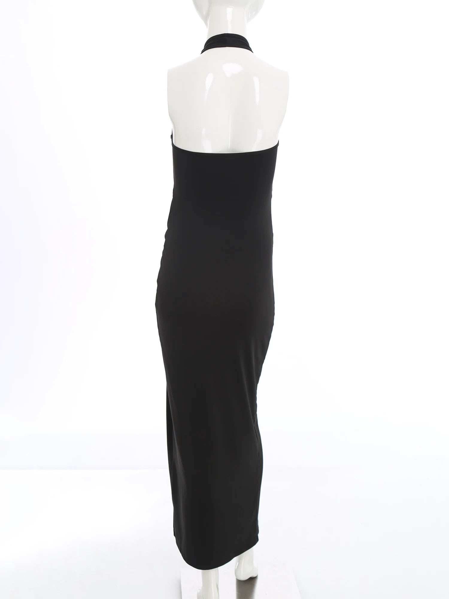 Maternity Photography Dress Halter Sleeveless Cutout Slit Floor-length Pregnant Dresses for Baby Shower Birthday Wedding Party