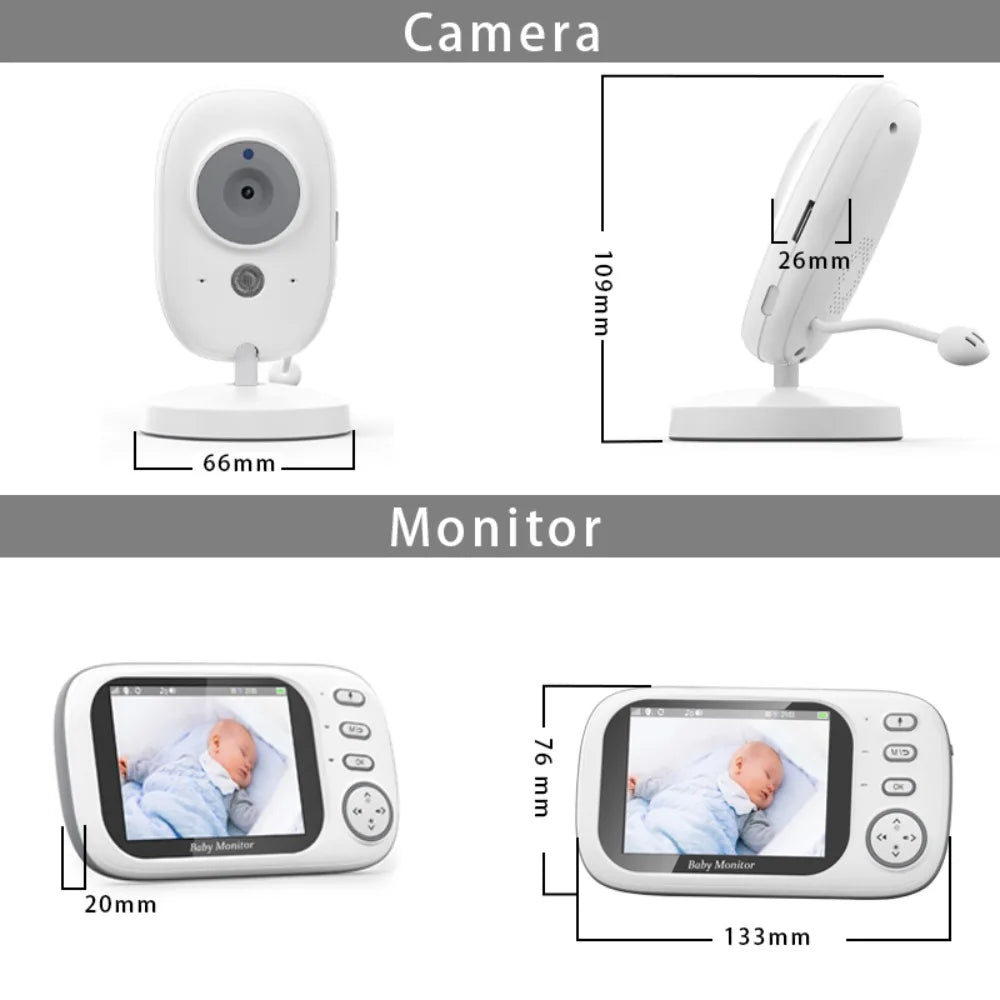 Baby Monitor With Camera  LCD Electronic Babysitter Wireless 2 Way Audio Talk Video Baby Nanny Device Upgraded Caregiver