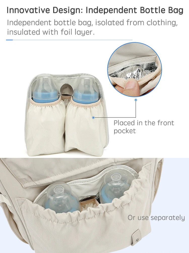 Baby Nappy Bag with 2pcs Stroller Hooks Mummy Bag Backpack Waterproof Outdoor Travel Mommy Maternity Bag for Baby Stuff