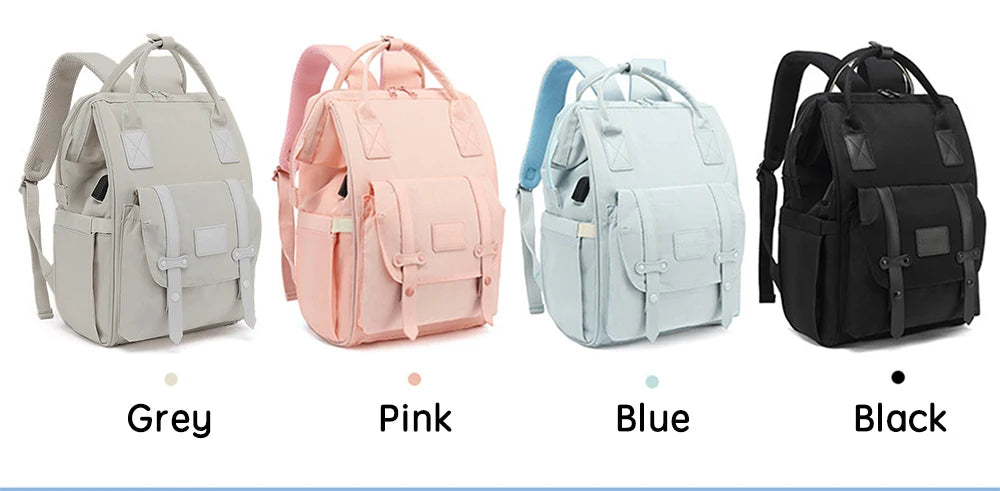 Baby Nappy Bag with 2pcs Stroller Hooks Mummy Bag Backpack Waterproof Outdoor Travel Mommy Maternity Bag for Baby Stuff