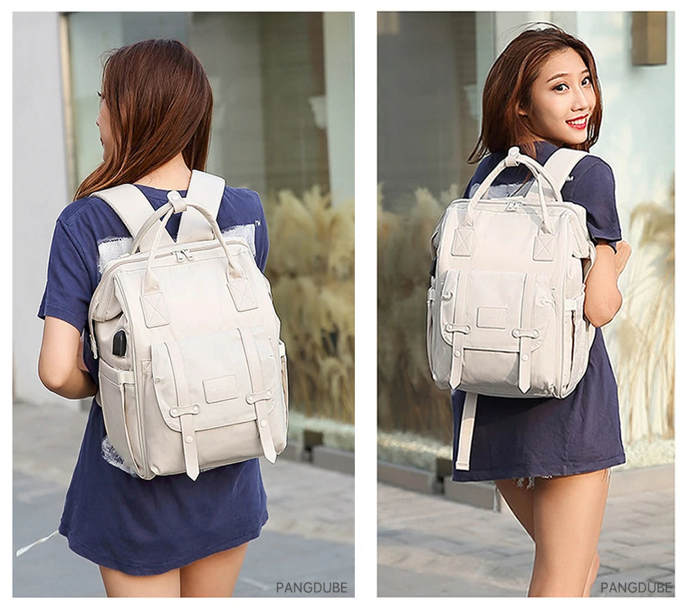 Baby Nappy Bag with 2pcs Stroller Hooks Mummy Bag Backpack Waterproof Outdoor Travel Mommy Maternity Bag for Baby Stuff