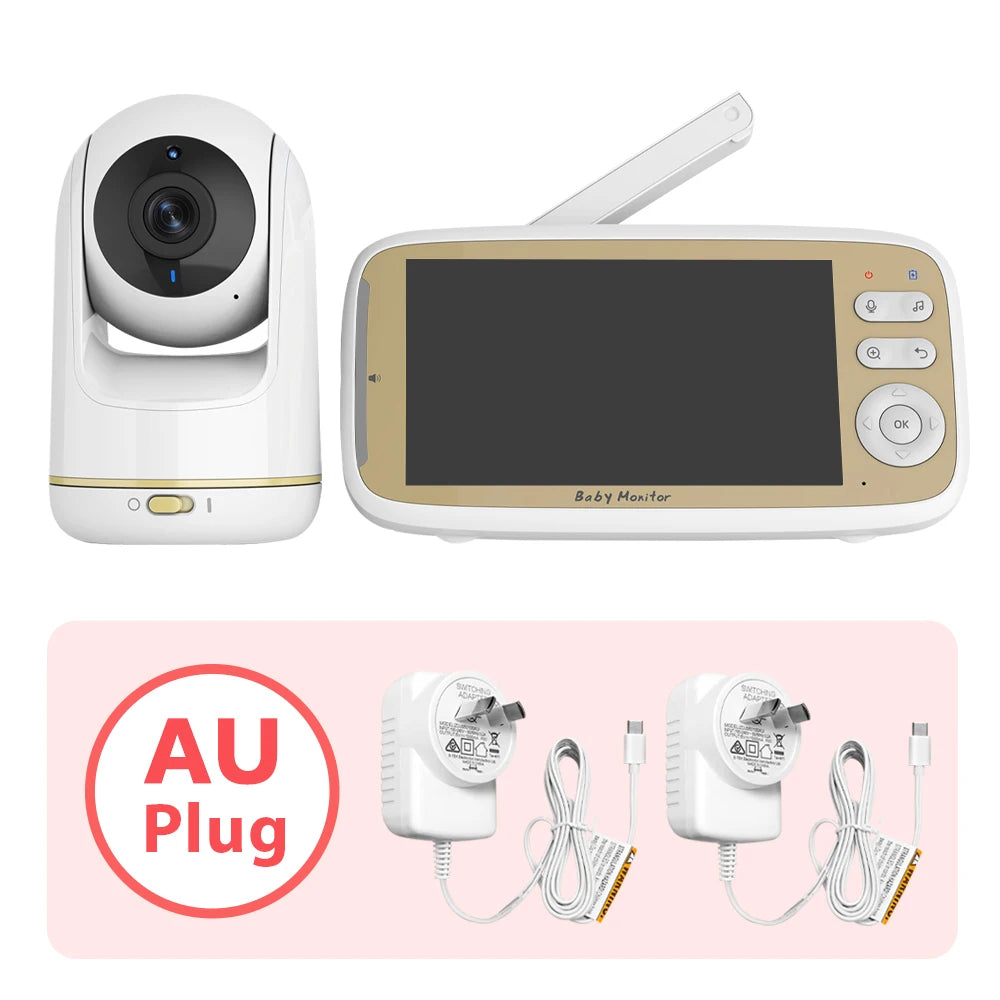 5'' Wireless Baby Monitor Camera 3X Zoom Pan Tilt Video Audio Support Feelbaby Phone APP and LCD Monitor Dual Control BabySitter