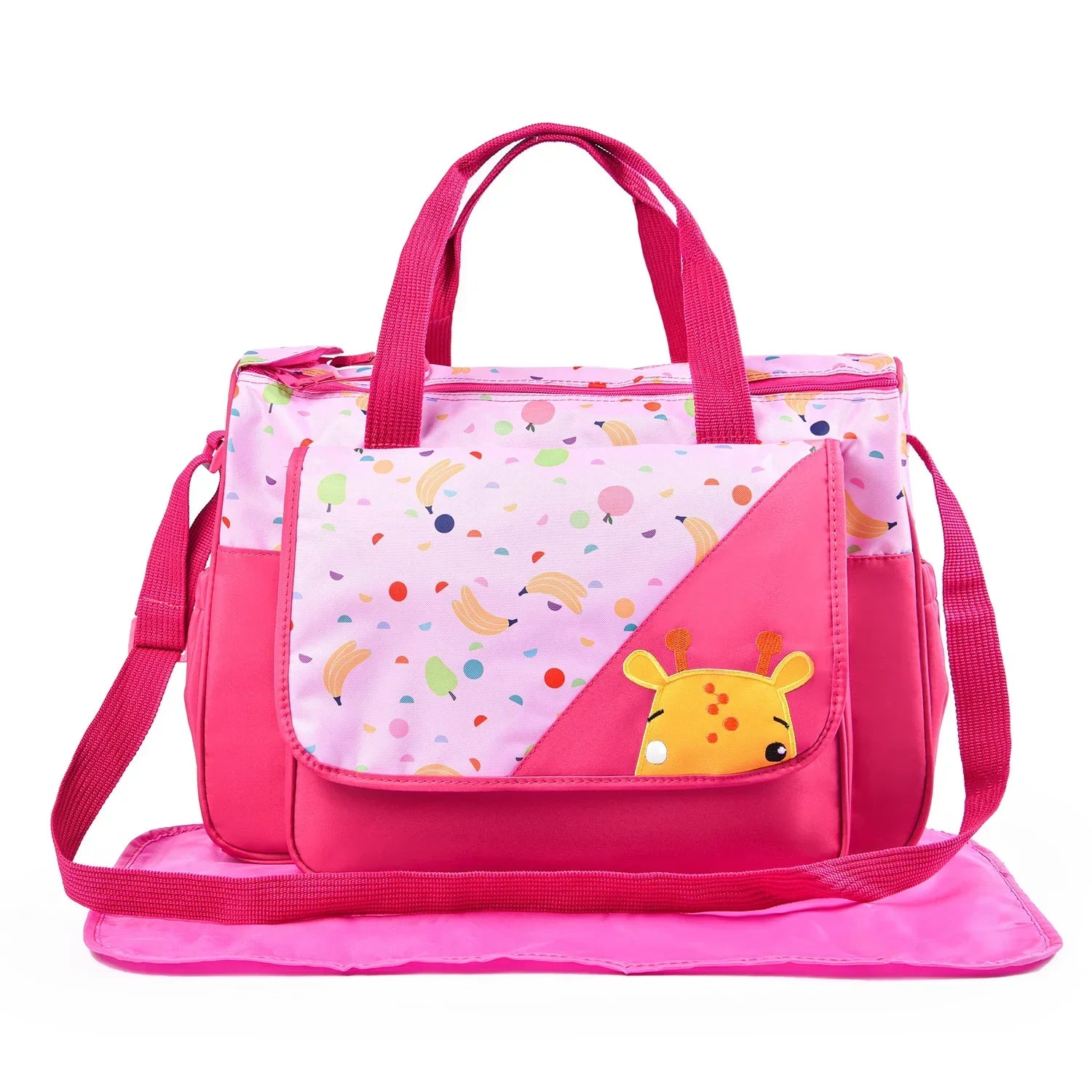 New Multifunctional Mommy Bag (5-Piece Set) - Cute Animal Printed Large Capacity Maternity Baby Diaper Bag Suitable for Travel