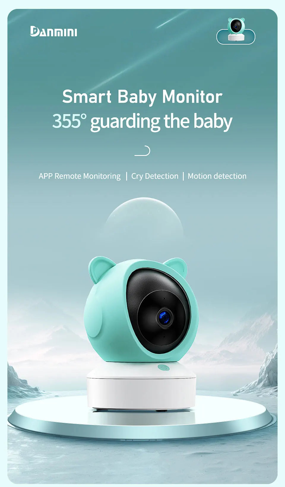Baby monitor can be connected to mobile phone 5 "Tuya smart WiFi remote video surveillance intercom sound detection camera 1080P